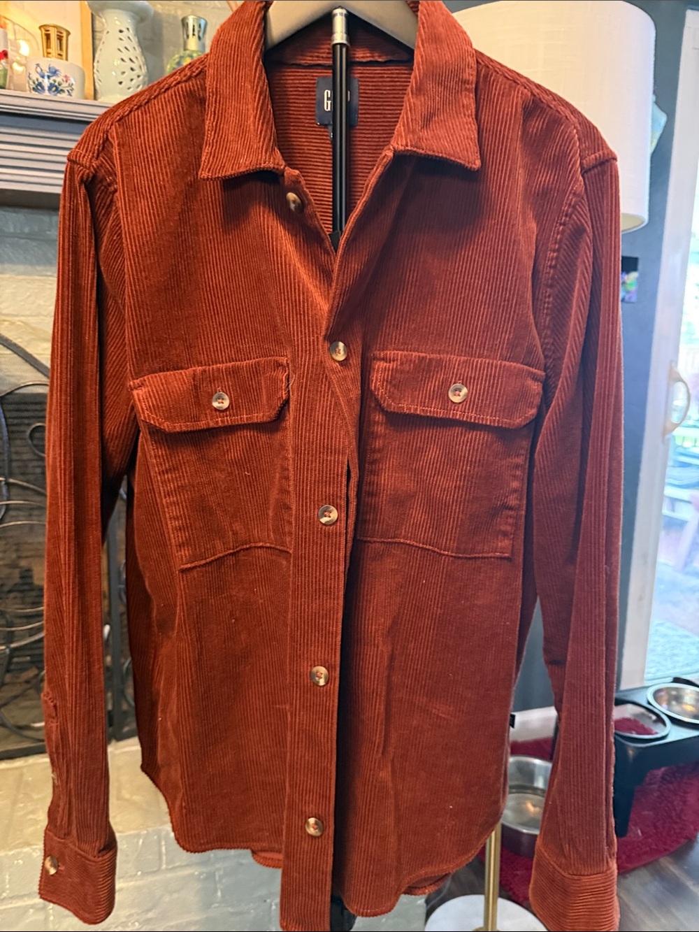 GAP Rust Corduroy Button-Up Shirt Jacket NWOT